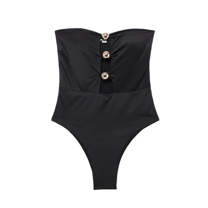 Body moulant noir sexy – épaules dénudées